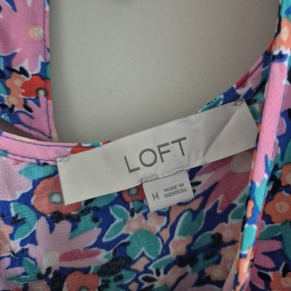Loft Diasy Floral Tie Back Sleeveless Flounce Dress - Picture 4 of 6